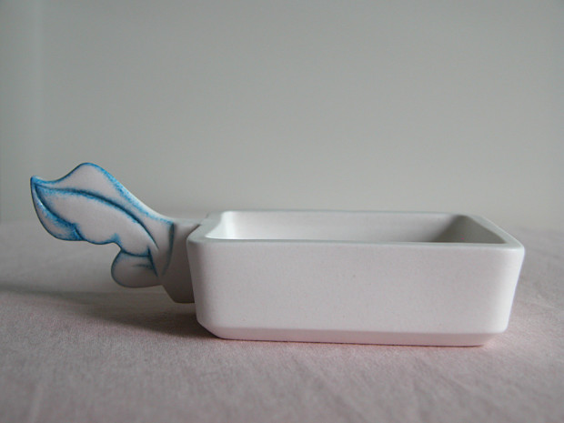 SYMBOLIC NUDE IN BLUE (Detail) | Carved-Handle Dish Ceramic Dish