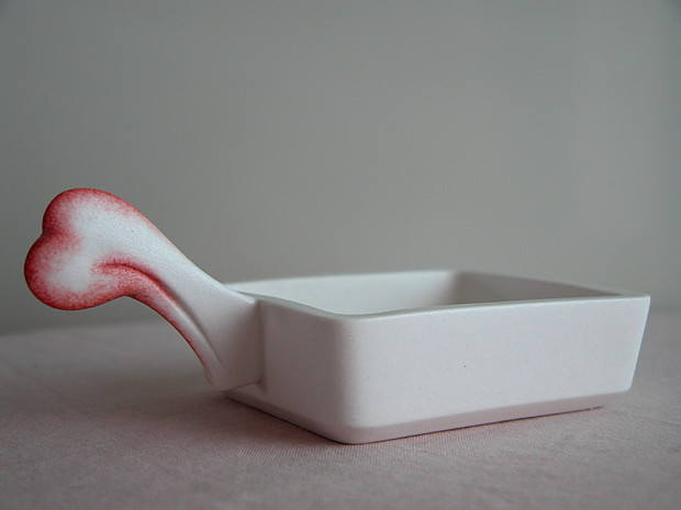 SYMBOLIC NUDE IN PINK | Carved-Handle Dish Ceramic Dish